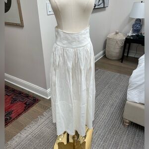 NWT Antonio Melani x The Nat Note Georgia Linen Blend A-Line Midi Skirt🌸 (Sz 2)